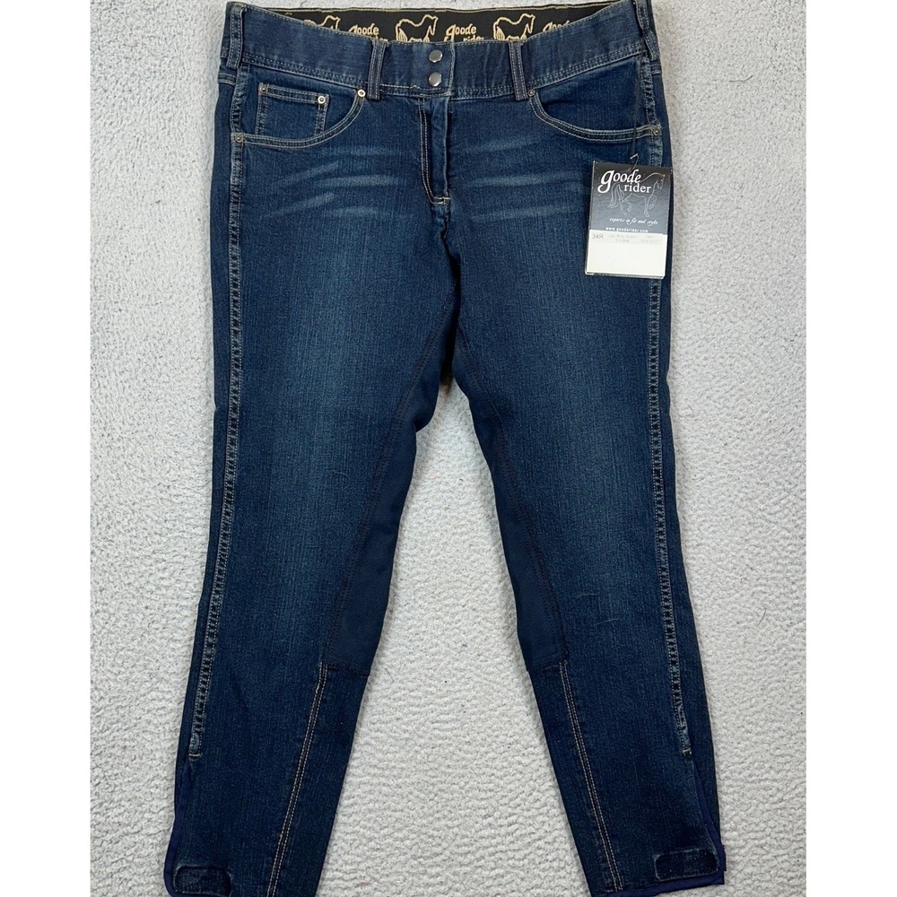 NEW Goode Rider Jeans Mens 34 Blue Jean Rider Breech Full Seat Equestrian Denim